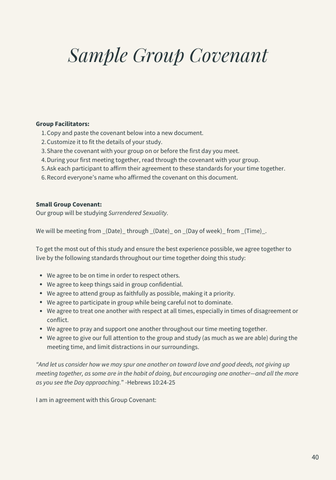 Surrendered Sexuality Small Group Facilitator Guide